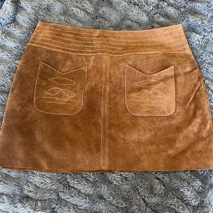 Free People Modern Love Suede Leather miniskirt 12
